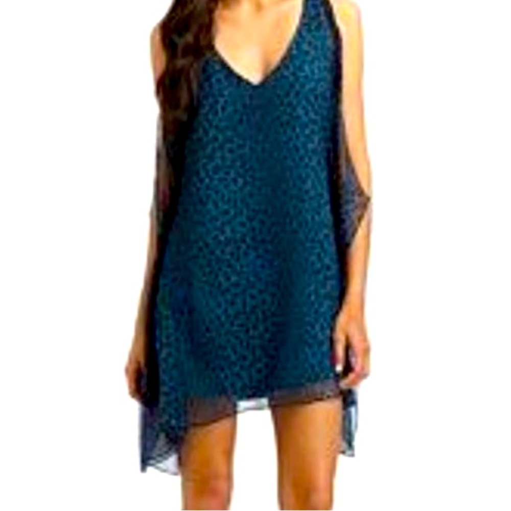 Chiffon Leopard Print Split Sleeve Dress